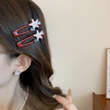 1对油滴星形时尚侧夹（鸭嘴夹） - 彩色 - 查看 6