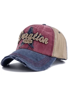 JZML 1pc Unisex Retro Distressed Letter Embroidered Baseball Cap - A - View 14