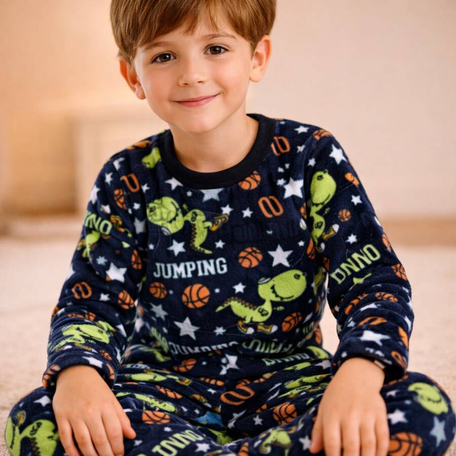 Boys' Soft Warm Winter Pajamas Set, Sizes 10-14 Years - Nhiều loại - Xem 1