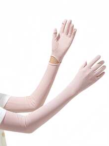 Summer UV Protection Arm Sleeves For Women, Thin Long Outdoor Cycling Sun Block Sleeves, Touchscreen Cooling Arm Covers,Travel,Festival - A - View 17