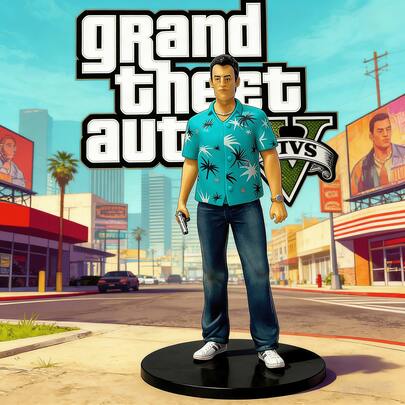 GTA 可动人偶，游戏周边收藏人偶，桌面摆件，男士礼物，维尔塞蒂桌面摆件模型雕像