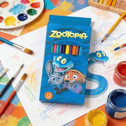 12-Color Colored Pencil Set - Nick And Judy Themed Drawing, Sketching And Coloring Pencils, Ideal Student Stationery And Fan Gift, Cute 2 Colored Pencil Set