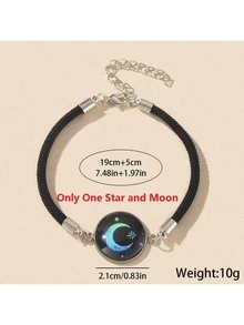 1 pieza/2 piezas/Set Pulsera personalizada luminosa de luna y sol para parejas, adecuada como regalo de hombre a novia [Tenga en cuenta que hay un diseño separado para la luna, las estrellas o el sol] - Multicolor - Ver 12