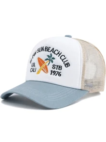 JZML 1顶男女通用椰子树字母刺绣卡车帽 - A - 查看 17