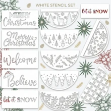 12-Inch Christmas Painting Template, Christmas Holiday Painting Template, Merry Christmas Semi-Circle Faith Wooden Door Hanging Decor Template, Porch Wreath And Home Decor - white - View 10