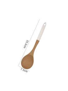 1/5pcs High-End Quality Wooden Cooking Tools, Non-Stick Wooden Spoons And Spatulas, Wooden Ladles, Strainers And Cooking Spoons, Spatulas, Suitable For Serving Soup, Steak, Honey, Tea, Milk, Desserts, Cereal, Kitchen, Restaurant And Other High-Temperature Cooking, Non-Stick Pans, Heat-Resistant, Easy To Clean, Durable, Essential Kitchen Items. - Multicolor - View 22