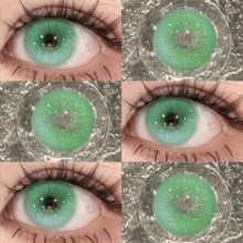 Lalens Angel Green 美瞳，1 副，14.5mm 小瞳孔软性美瞳，半年更换一次，附赠镜盒，自然棕色，完美适用于秋冬季节，千禧时尚，适合作为圣诞礼物、新年礼物、生日礼物、万圣节派对必备，最适合女性和女孩用于化妆和眼部美妆。 - 天使綠 - 查看 9