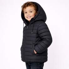 Boys' Puffer Jacket With Faux Fur And Hood, Winter, Cold Weather, Plush Lined, Waterproof, Children's/Youth Puffer Jacket - màu đen - Xem 11