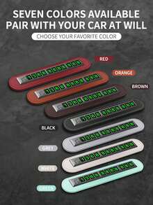 11-Digit Reusable Illuminated Temporary Parking Permit Card - High-Quality PU Leather & Metal Design, With Adhesive Sticker, Fits All Vehicles - Soft Magnetic Temporary Parking Sign - View 11