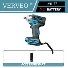 VERVEO Electric Tool, 420N.M Brushless Electric Impact Wrench 1/2", High Power Drive, Equipped With Lithium Battery, Added Type-C Charging Port, Nut Removal, Suitable For Small Vehicle Maintenance - Durable Hardware Tool, Dual Function - Blue - View 14