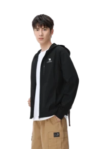 CAMEL CROWN Men's Sunscreen Jacket, Outdoor Sunscreen Summer Stand Collar Original Yarn Skin-Friendly Lightweight Breathable - Phantom Black - View 6