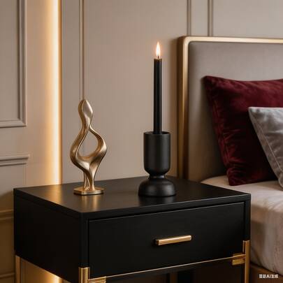 1件全新极简陶瓷锥形烛台，北欧蘑菇底座圆柱形雕塑，饰以斑点釉面，时尚桌面摆件，适用于家居和工作室，多功能节日氛围道具及摄影配件，永不过时的中性色调，是现代室内设计爱好者的理想礼物。