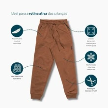 Vrasalon Boys' Basic Fleece Pants For Winter - Óxido marrón - Ver 2