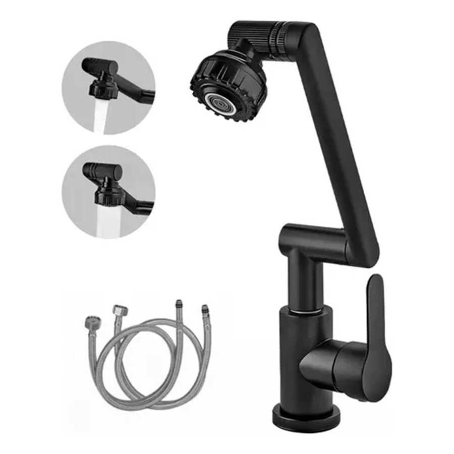 Stainless Steel Kitchen Faucet, Sink Mixer 1080° - Black - View 1