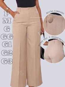 Women's High-Waisted LuisTwill Formal Pantaloons - Beis - Ver 2
