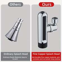 6 模式 720° 旋转厨房水龙头延长器，金属和塑料材质，可调节喷头，适用于现代水槽，提供多种水流模式 - A - 查看 10