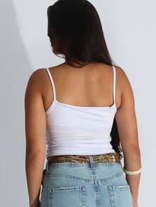Kit Of 2 Women's Cropped Tank Tops, Basic Summer Style, Spandex - Black/White - View 7