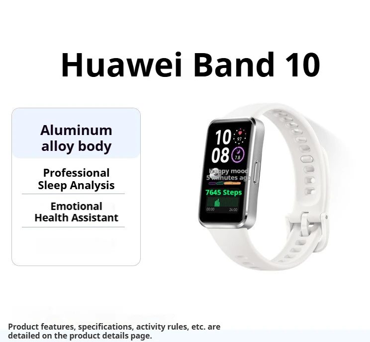 Huawei 华为手环 10 智能手环 | 解锁版 | 铝合金轻薄机身，仅 8.99 毫米 | 专业睡眠分析及情绪健康监测 | 实时血氧及心率监测 | 14 天超长续航，5 分钟快充可使用 2 天 | 100 多种运动模式 | 羽黑/翠绿 - 查看 1