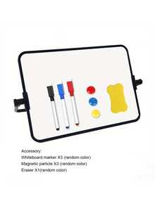 1 set Pizarra blanca magnética de doble cara, soporte ajustable para notas de oficina. Pizarra blanca para escribir, dibujar, con bolígrafo y borrador. Regreso a la escuela, tablero de corcho, tablero de alfileres, tablero de visión - Multicolor - Ver 17