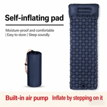 Outdoor Sleeping Pad Camping Inflatable Mattress With Pillows Travel Mat Folding Bed Ultralight Without Press To Inflate - Multicolor - View 6
