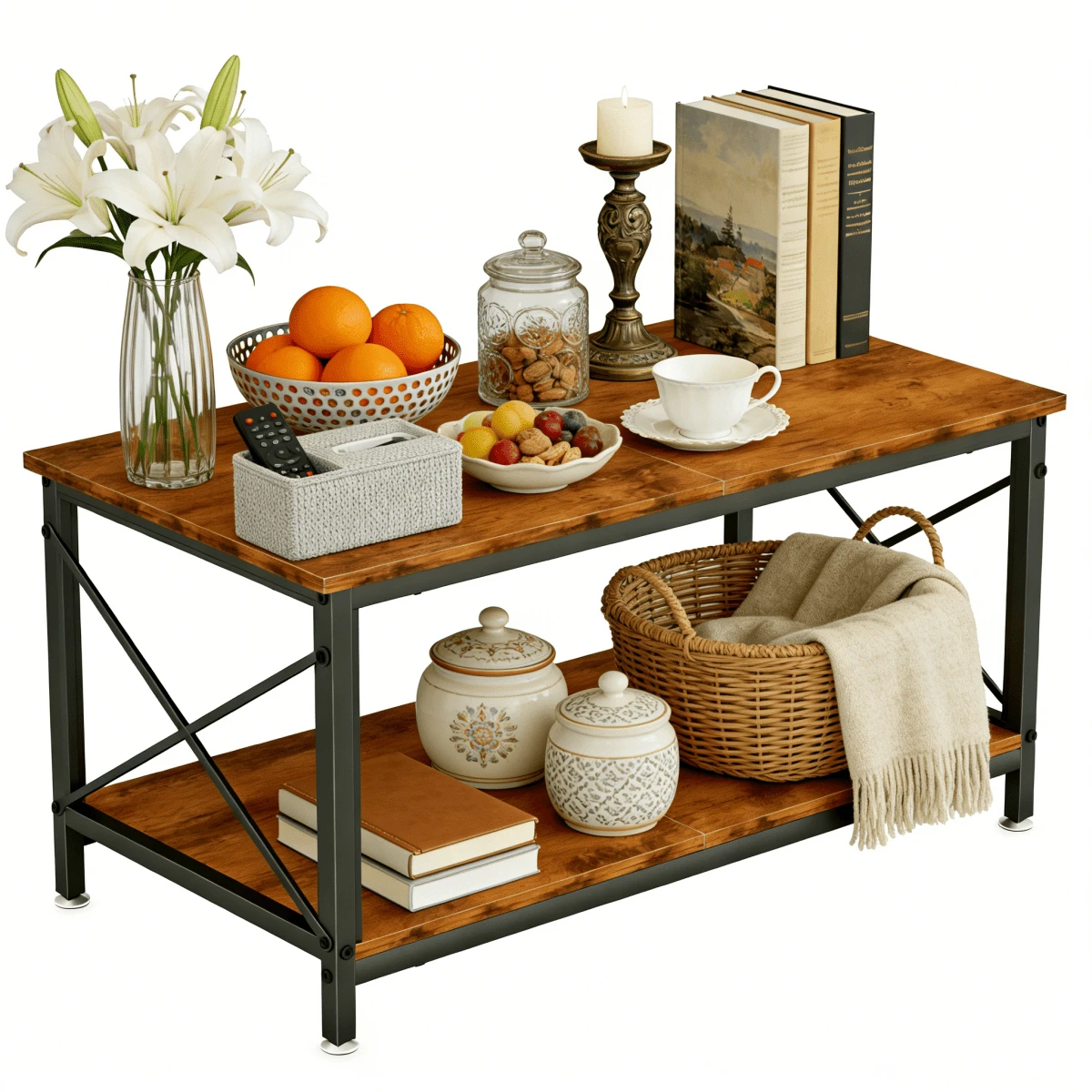 Mesa De Centro Cuadrado Minimalista Moderno de madera Masa auxilar Mesa lateral