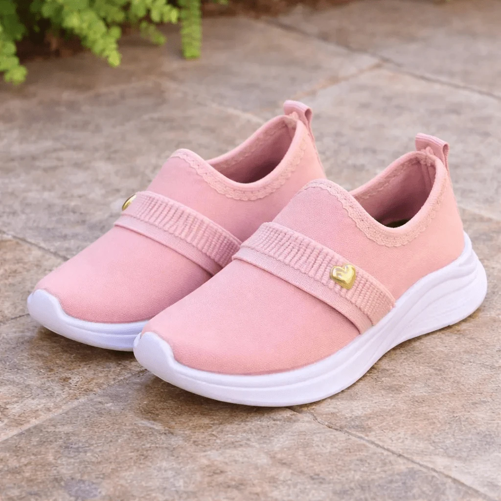 Girls' Easy-To-Wear Sneakers For Back To School - 淺粉色 - 查看 1