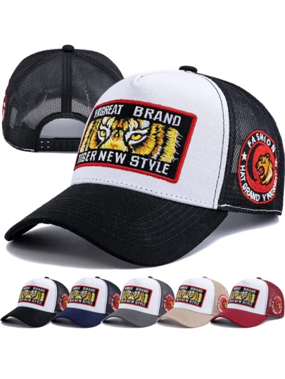 JZML 1 st unisex truckerkeps med broderad tigeröga