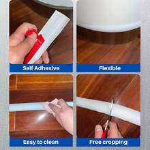 1pc 1m/39.37in Self-Adhesive Floor Transition Strip, Soft Wood Grain Design Edging Suitable For Carpet, Laminate Flooring And Thresholds - C - View 12