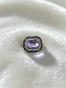 1pc Fashionable & Versatile Women's Jewelry, Stainless Steel Cute Rhinestone Sugar Cube Collar & Cuff Buttons - Luxurious Women's Charm Jewelry, Suitable For Daily And Party Wear - Multicolor - View 17