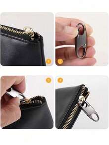 5/12pcs Zipper Lock Clips With Theft Deterrent,Household Essentials Zipper Pull Replacement.Outdoor Travel Essentials. - Gold (5 Pieces) - View 6