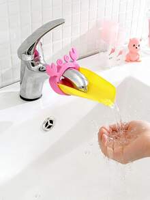 1个儿童水龙头延长器，螃蟹造型出水嘴，婴儿洗手辅助器，儿童水龙头延长器，防溅水龙头配件 - 彩色 - 查看 2