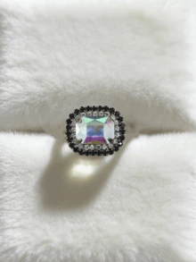 1pc Fashionable & Versatile Women's Jewelry, Stainless Steel Cute Rhinestone Sugar Cube Collar & Cuff Buttons - Luxurious Women's Charm Jewelry, Suitable For Daily And Party Wear - Multicolor - View 7
