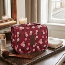 Travel Organizer With Hook, Multiple Compartments, Waterproof, Compact, Foldable, Ideal For Cosmetics, Accessories, Makeup, Premium Design - 葡萄酒花 - 查看 2