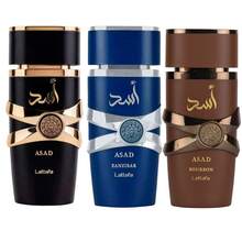 Lattafa Asad Collection Eau de Parfum for Men | 3 Fragrance Bundle (Asad, Zanzibar & Bourbon) | Spicy, Woody, Amber & Sweet | 3 * 3.4 oz / 100 ml - Múltiples aromas - Ver 1