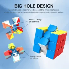 1个3x3x3速拧魔方，磨砂光滑拼图魔方，适用于比赛 - 彩色 - 查看 5