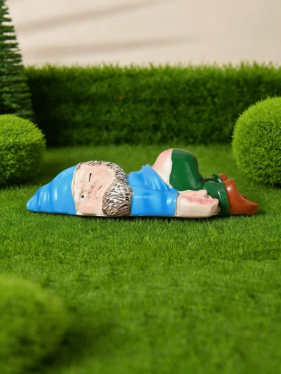 Tượng người lùn say xỉn hài hước, tượng điêu khắc bằng nhựa, vật trang trí sân vườn hình người lùn sáng tạo.