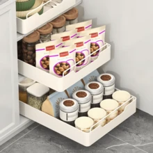 Pull-Out Storage Rack, No-Drill Sink Cabinet Pull-Out Organizer | Kitchen Seasoning/Cookware Pull-Out Storage Rack | Sliding Drawer And Kitchen Storage Organizer | Perfect Gift For Mother's Day, Father's Day And Anniversary - Multicolor - View 7
