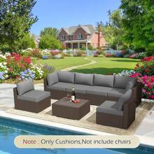 HOMREST Outdoor Replacement Cushions For Patio Furniture,Water-Repellent Sofa Cushions For 6-Seat Rattan Sectional Patio Conversation Sets,14-Piece Cushions Set For Outdoor Couch - Grey - View 8