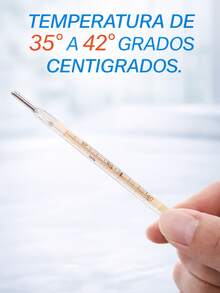 12 PIEZAS de Termómetro Material de Vidrio Uso Rectal, Bucal y Axilar Clínico Alta Precisión en Grados Centígrados - Blanco - Ver 7
