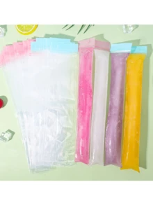 50/100个装密封冰棒袋 - 230毫升酸奶冰棒模具袋，一次性塑料冰棒模具袋，适用于自制冰棒、饮料、鸡尾酒、派对用品 - 彩色 - 查看 12