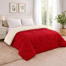 Soft Sherpa Queen Size Comforter/Blanket, Fluffy And Cozy, For Winter - 紅色 - 查看 1