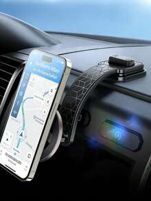 Soporte de teléfono móvil para coche de aleación de aluminio flexible y giratorio 360°, diseño de ángulo personalizable, sin necesidad de clip, resistente a arañazos y golpes, adecuado para iPhone y todos los teléfonos inteligentes - Soporte adhesivo para salpicadero - Ver 3