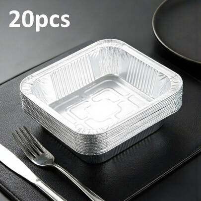 20 khay nhôm thích hợp dùng cho nồi chiên không dầu, khay nhôm tròn gia dụng, khay nướng, bát nhôm, đồ dùng dã ngoại cắm trại.