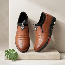 Zapatos de Hombre Casuales de Cuero Sintético Suave Mocasines Hombre con Suela Antideslizante Calzado para Caballero Transpirable y Ligero Tenis para Hombre de Moda Diseño Elegante y Confortable Zapatos para Hombre Flexibles y Resistentes al Desgaste Ideal para Oficina Trabajo y Uso Diario Informal - Marrón - Ver 4
