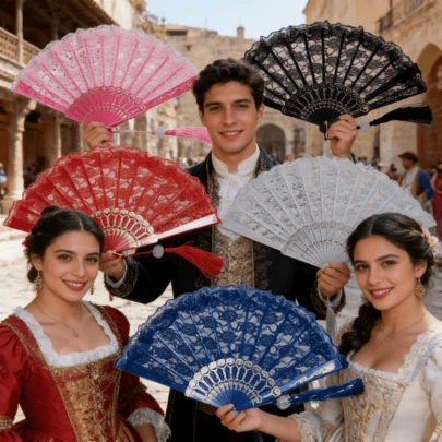 1pc Summer Solid Color Orchid Dance Performance Photography Prop Folding Fan, Lolita Lace Trim Women Folding Fan,Outdoor,Garden,Travel Essentials,Portable Essentials,Beach Essentials,Graduation Season,Commencement,Graduation Ceremony,Graduation Gift,Graduation Present,Graduation Gift,Graduation Present,Congrats Grad,Congratulations Graduate,Valedictorian,Finish School,Graduation Party,Outdoor Essentials,Travel Portable,Hiking Essentials,Camping Essentials,Portable Tools,Summer Essentials ,Summer Portable