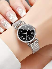 新款奢华女士石英表，时尚休闲风格，送给女性的礼物，母亲节送给妈妈的礼物 - 彩色 - 查看 9