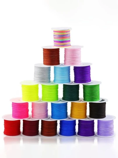 100m/3937,01 Zoll handgefertigte gewachste Schnur - vielseitiger nicht-elastischer Perlenschnur für Armband- und Schmuckherstellung, geeignet für verschiedene Designs, strapazierfähiges Kunstleder, ideal für Halsketten, Pullover, Taschen und Basteleien, handgefertigtes Material