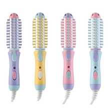 Mini Portable Hair Curling Brush, Straightener, Dual Voltage - Yellow (mini) - View 7