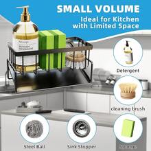 1pc Kitchen Sink Organizer Rack - With Towel Bar And Tilted Soap Dish With Drainage, Ideal For Kitchen Organization; Can Hold Sponges, Brushes, Dish Soap, Towels And Cleaning Cloths. Can Be Placed Over Kitchen Sink, Next To Bathroom Vanity, Shower Or Outdoor Garden Sink. Organizer Rack, Draining Rack, Kitchen Utensils, Home Decor, Bathroom Accessories - Multicolor - View 11