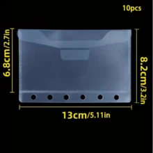 5/10pcs A7 6-Hole Matte Binder Inserts, Economical Cash Envelopes, Durable Matte PP Material, Zipperless Coin Storage Box, Flip-Top Closure, Insertion-Style Document Folder, 6-Ring Binder Clip Cash Organizer - Single Piece - View 6